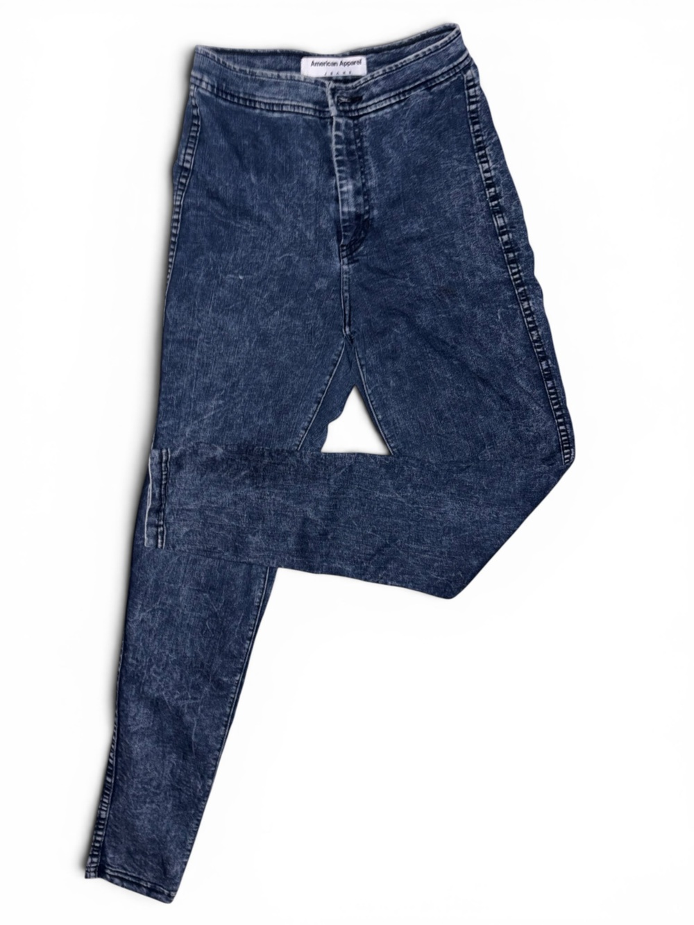 American Apparel Washed Blue High-Rise Jeans - Picture 4 of 5